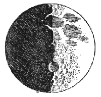 Luna con i suoi crateri