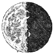 Luna con i suoi crateri
