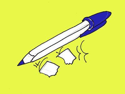 Biro e pezzetti di carta